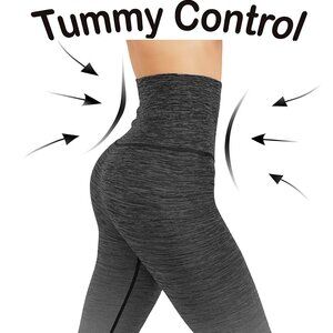 NWT Yoga Dry-Fit Ombre Compression Leggings Seamless High Waist Tummy support